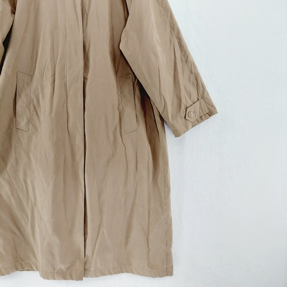 London Fog Weatherwear of Distinction Women Tan Trench Hooded Jacket Coat Z67 - Picture 4 of 8